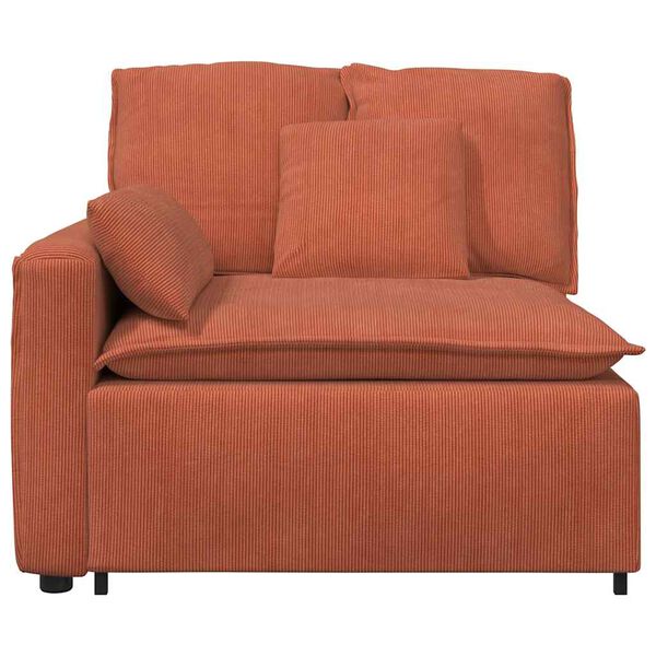 vidaXL Modulares Sofa Endmodul mit Armlehne Kissen Rot Orange 100 cm