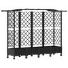 vidaXL Hochbeet mit Rankgitter und Dach Schwarz 203,5 x 40 x 129 cm PP