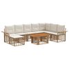 vidaXL Gartensofa-set 9 stk. Nat&uuml;rlich und Cremwei&szlig; Poly-Rattan