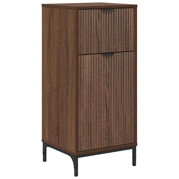 vidaXL Badezimmerschrank mit Tür Braun Eichen-Optik 39,5 x 36 x 88 cm