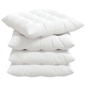 vidaXL Sitzkissen 4 stk. Stoff Wei&szlig; 40 x 40 x 6 cm