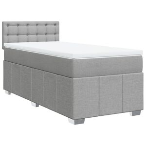 vidaXL Boxspringbett mit Matratze Hellgrau 80x200 cm Stoff