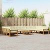 vidaXL Outdoor-Sofagarnitur mit Kissen 11 pcs Natur und Creme