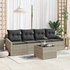 vidaXL Sofa Set mit Kissen 5 pcs Hellgrau und Dunkelgrau Poly-Rattan