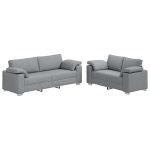 vidaXL Sofa 2 stk. Hellgrau Stoff
