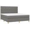 vidaXL Boxspringbett mit Matratze & LED Dunkelgrau 160x200 cm Stoff
