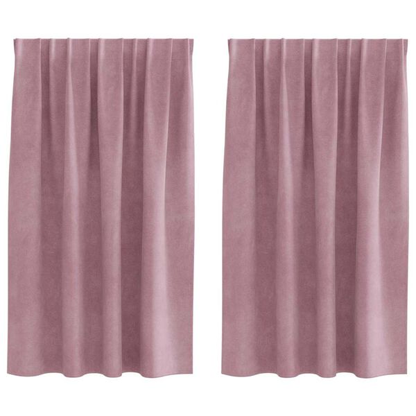 vidaXL Verdunkelungsvorh&auml;nge 2 pcs Dunkelrosa 140 x 140 cm Samt