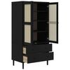 vidaXL Kleiderschrank SENJA Rattan-Optik Schwarz 90x55x175 cm