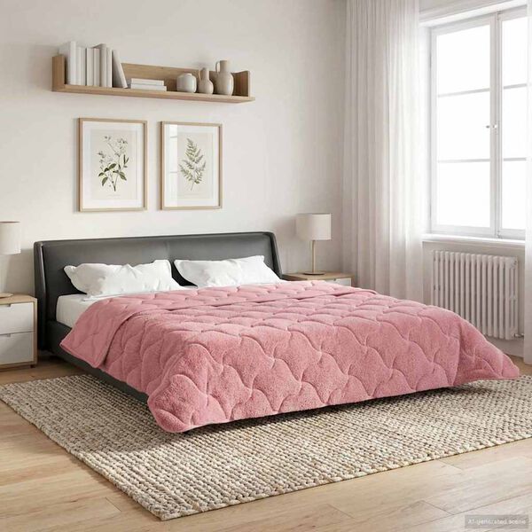 vidaXL Sommerdecke Rosa 200 x 240 cm Mikrofaser und Teddy-Fleece