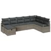 vidaXL Sofa Set mit Kissen mit Speicher 8 pcs Grau Poly-Rattan