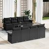 vidaXL Gartensofa-set mit Kissen 9 pcs Schwarz Poly-Rattan