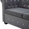 vidaXL Chesterfield Sofa 3-Sitzer Samtbezug 199x75x72 cm Grau