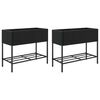 vidaXL Hochbeete mit Ablage 2 Stk. Schwarz 90x40x75 cm Poly Rattan