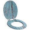 vidaXL Soft-Close Toilettensitz Blau 44 x 38 cm MDF-Platte