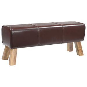vidaXL Bank 110 x 30 x 45 cm Echtes Leder Dunkelbraun
