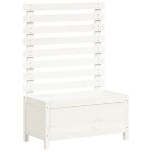 vidaXL Pflanzk&uuml;bel mit Rankhilfe Wei&szlig; 79x39,5x114 cm Massivholz Kiefer