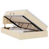 vidaXL LED-Speicherbett mit Matratze Creme 120 x 200 cm Stoff