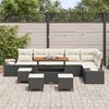 vidaXL Gartensofa-set mit Kissen 10 pcs Schwarz Poly-Rattan