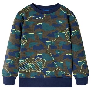 Kinder-Sweatshirt Dunkles Khaki Melange 128