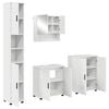 vidaXL Badezimmerm&ouml;bel-Set 4 pcs Hochglanz Wei&szlig; Holzwerkstoff & Metall