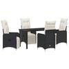 vidaXL Garten Essgruppe 5 Stk. Schwarz Poly-Rattan