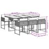 vidaXL 7-tlg. Garten-Essgruppe mit Kissen Beige Poly Rattan