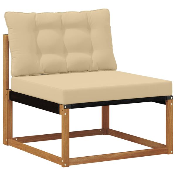 vidaXL Outdoor-Sofagarnitur Massives Akazienholz und Textilene Natur