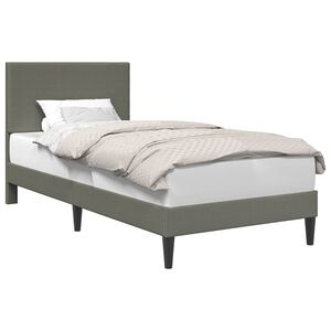 vidaXL Bettrahmen mit Kopfteil Hellgrau 100 x 200 cm Cordstoff