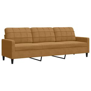 vidaXL 3-Sitzer-Sofa Braun 210 cm Samt
