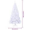 vidaXL Künstlicher Weihnachtsbaum Weiß 180 cm PVC und Stahl