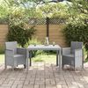 vidaXL Garten Essgruppe 3 pcs Hellgrau Polt Rattan