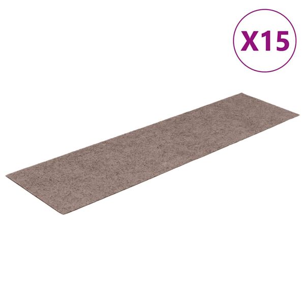 vidaXL Stufenmatten Selbstklebend 15 Stk. 76x20 cm Hellbraun Rechteckig