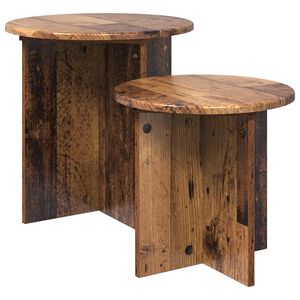 vidaXL Beistelltisch-Set 2 stk. Altholz &Oslash; 45 x 45 cm Holzwerkstoff