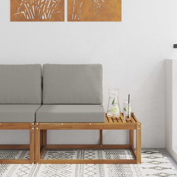 vidaXL Outdoor End Sofa Natur 91 x 63 x 73 cm Massivholz Akazie