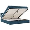 vidaXL Ottoman-Bett mit Matratzen & LED Dunkelblau 200x200 cm Samt