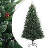 vidaXL K&uuml;nstlicher Weihnachtsbaum Klappbar mit Roten Beeren 210 cm