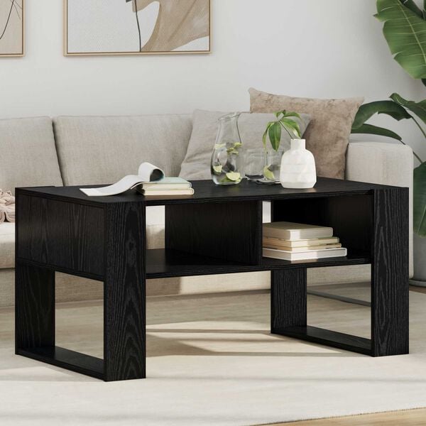vidaXL Couchtisch Schwarz Eichen-Optik 92 x 53 x 45 cm Holzwerkstoff