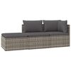 vidaXL 3-tlg. Garten-Lounge-Set mit Kissen Grau Poly Rattan