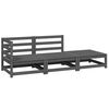 vidaXL 3-tlg. Garten-Lounge-Set Grau Kiefer Massivholz
