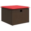 vidaXL 5-tlg. Garten-Sofagarnitur mit Kissen Braun Poly Rattan