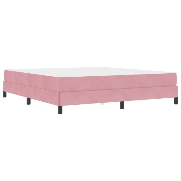 vidaXL Boxspringbett mit Matratze Rosa 180 x 200 cm Stoff
