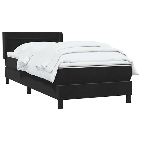 vidaXL Boxspringbett mit Matratze Schwarz 90x220 cm Samt
