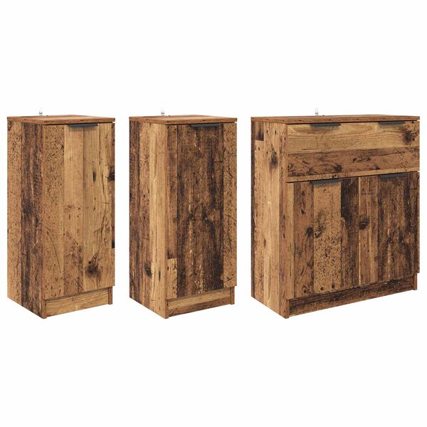 vidaXL Sideboard mit Schubladen 3 pcs Altholz Holzwerkstoff