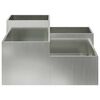 vidaXL Gartenblumentopf Silber 100 x 100 x 48 cm Verzinkter Stahl