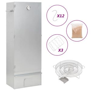 vidaXL R&auml;ucherofen mit Kaltrauchgenerator Verzinkter Stahl