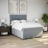 vidaXL Boxspringbett mit Matratze Hellgrau 140x200 cm Stoff