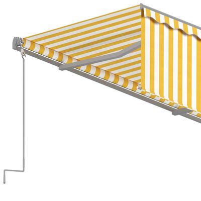 vidaXL Markise Automatisch Einziehbar mit Volant 4,5x3 m Gelb und Weiß