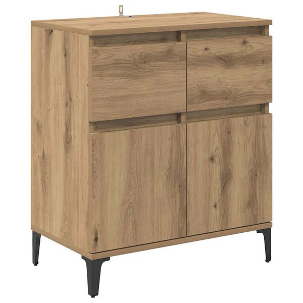 vidaXL Sideboard Artisan-Eiche 60 x 35 x 70 cm Verbundholz und Eisen