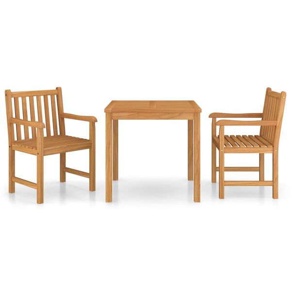 vidaXL 3-teiliges Garten-Ess-Set 80 x 80 cm Massivholz Teak