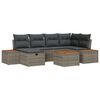 vidaXL Gartensofa-set mit Kissen 7 pcs Grau Poly-Rattan